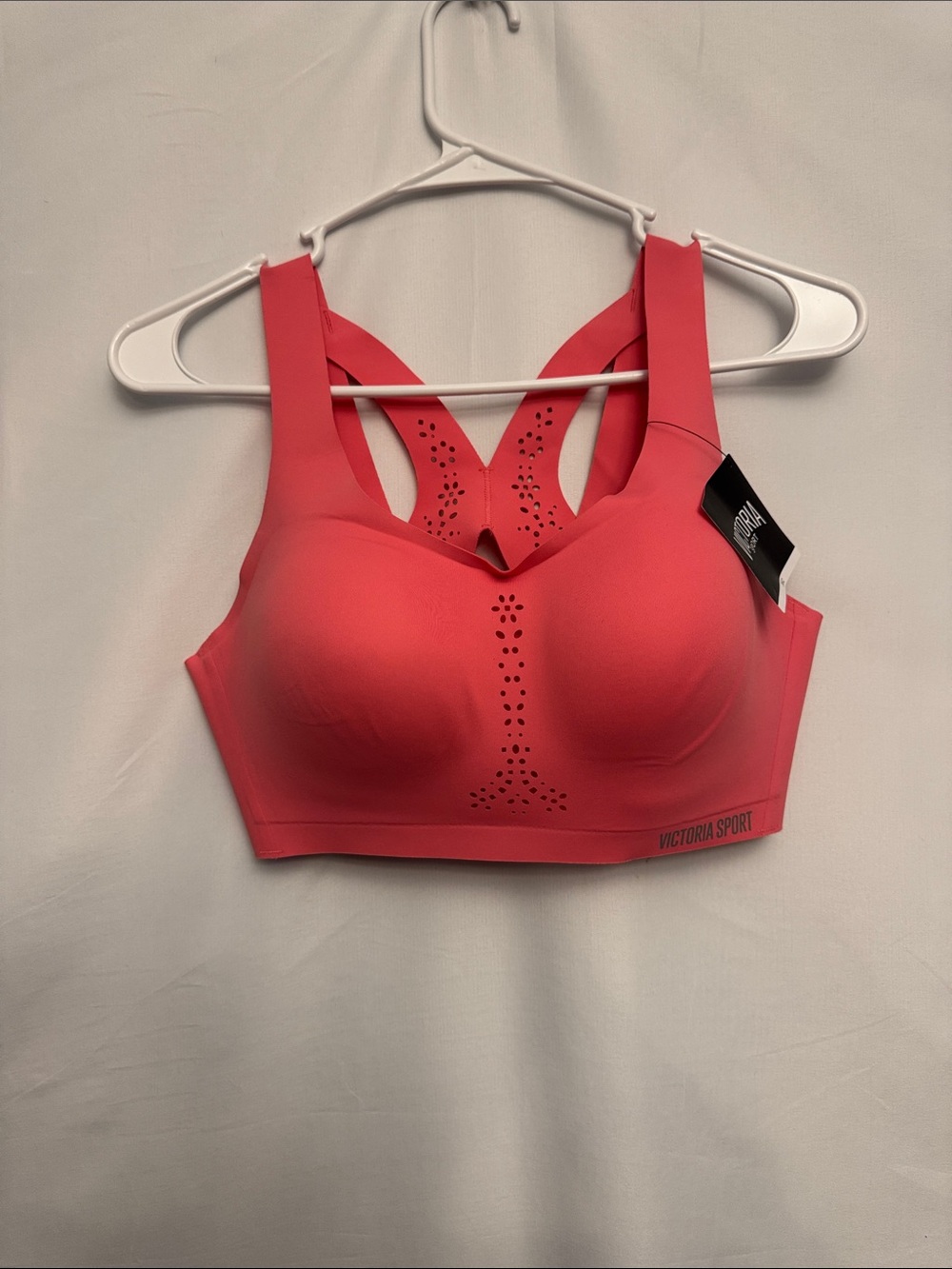 Victoria Sport Coral Pink High-Impact Racerback Sports Bra Size 36C